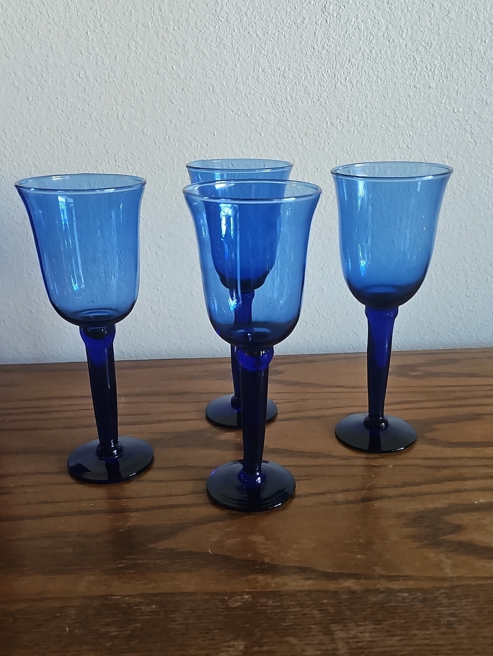 Hachar Cobalt Blue Wine Glasses Set of 4 Long Tote